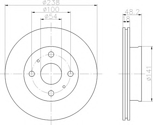 HELLA-PAGID Első féktárcsa 8DD355102-611