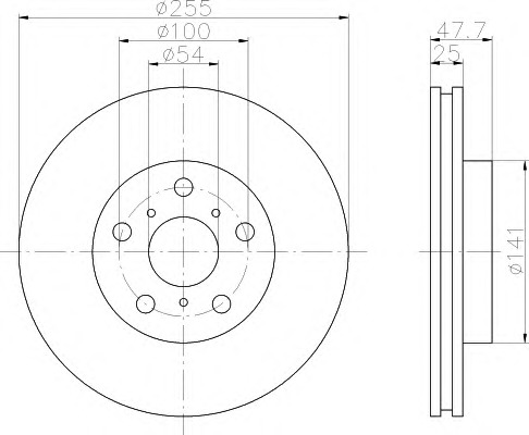 HELLA-PAGID Első féktárcsa 8DD355102-351