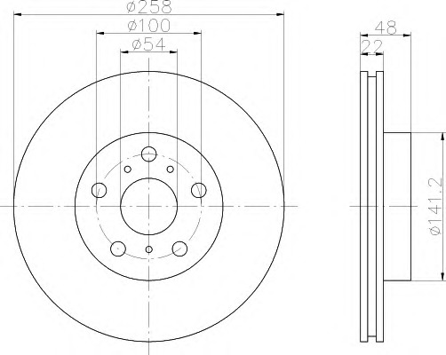 HELLA-PAGID Első féktárcsa 8DD355104-051