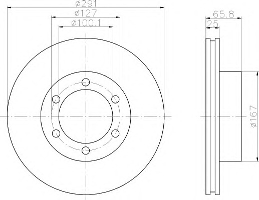 HELLA-PAGID Első féktárcsa 8DD355105-431