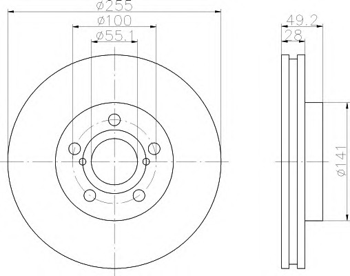 HELLA-PAGID Első féktárcsa 8DD355106-321