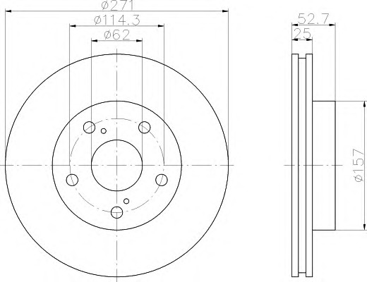 HELLA-PAGID Első féktárcsa 8DD355105-261