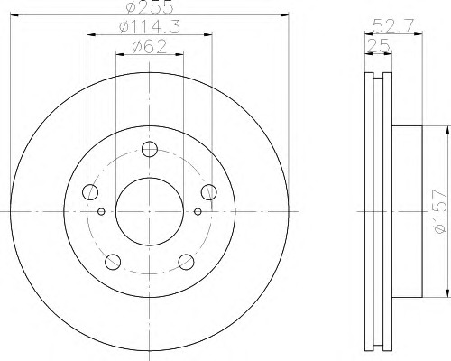 HELLA-PAGID Első féktárcsa 8DD355105-241