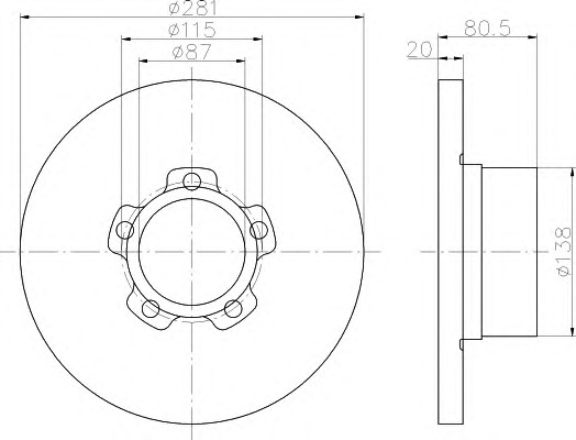 HELLA-PAGID Első féktárcsa 8DD355100-221