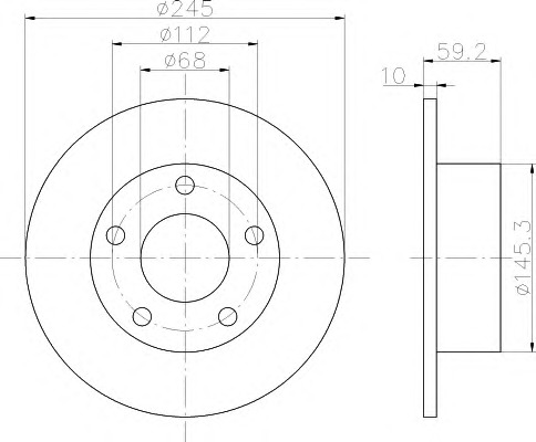 HELLA-PAGID Hátsó féktárcsa 8DD355100-521