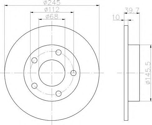 HELLA-PAGID Hátsó féktárcsa 8DD355103-841