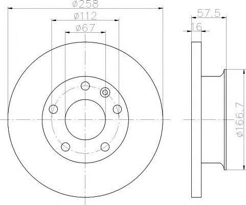 HELLA-PAGID Első féktárcsa 8DD355101-341