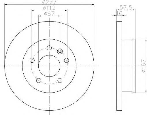 HELLA-PAGID Első féktárcsa 8DD355103-811