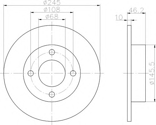 HELLA-PAGID Hátsó féktárcsa 8DD355101-371