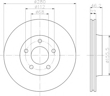 HELLA-PAGID Első féktárcsa 8DD355100-571