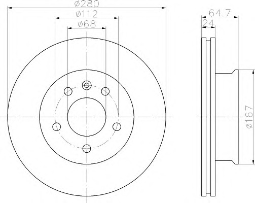 HELLA-PAGID Első féktárcsa 8DD355102-631