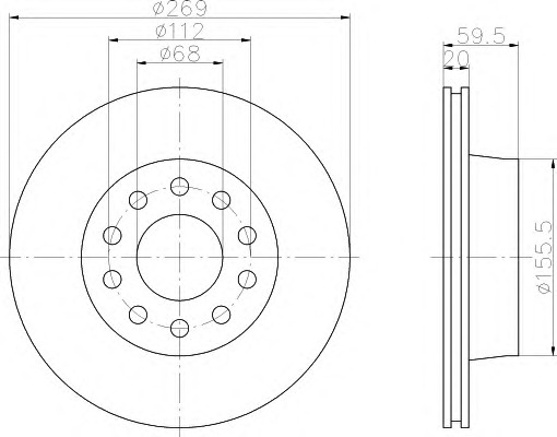 HELLA Féktárcsa, mind 8DD355122-131