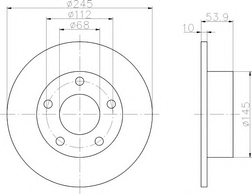 HELLA-PAGID Hátsó féktárcsa 8DD355105-911