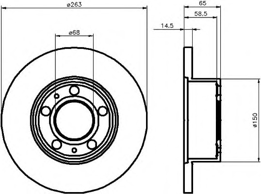 HELLA-PAGID Első féktárcsa 8DD355100-451