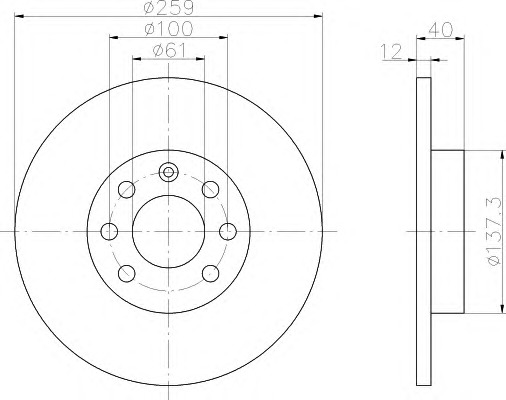 HELLA-PAGID Első féktárcsa 8DD355102-201