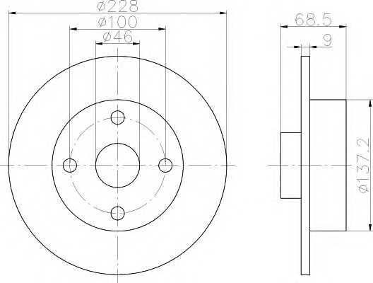 HELLA-PAGID Hátsó féktárcsa 8DD355103-621