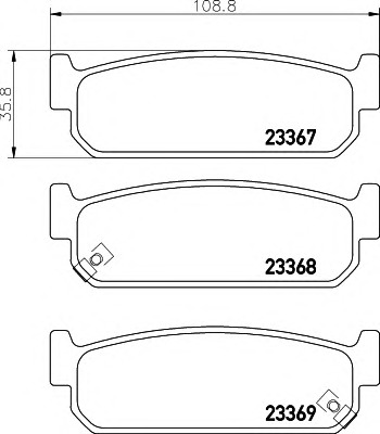 HELLA-PAGID Hátsó fékbetét 8DB355011-111