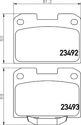 HELLA-PAGID Hátsó fékbetét 8DB355006-631