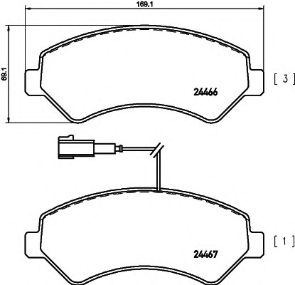 HELLA-PAGID Első fékbetét 8DB355012-921