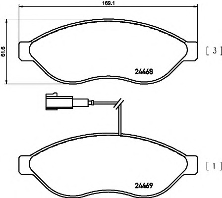 HELLA-PAGID Első fékbetét 8DB355012-931