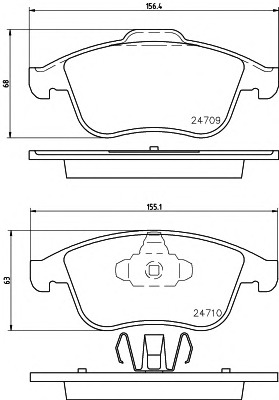 HELLA-PAGID Első fékbetét 8DB355013-981