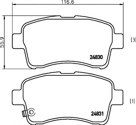 HELLA-PAGID Első fékbetét 8DB355014-761