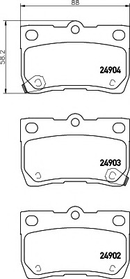 HELLA-PAGID Hátsó fékbetét 8DB355014-861