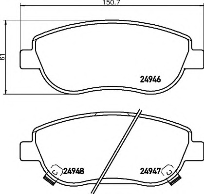 HELLA-PAGID Első fékbetét 8DB355014-871