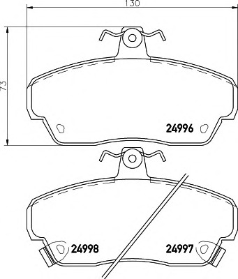 HELLA-PAGID Első fékbetét 8DB355015-281