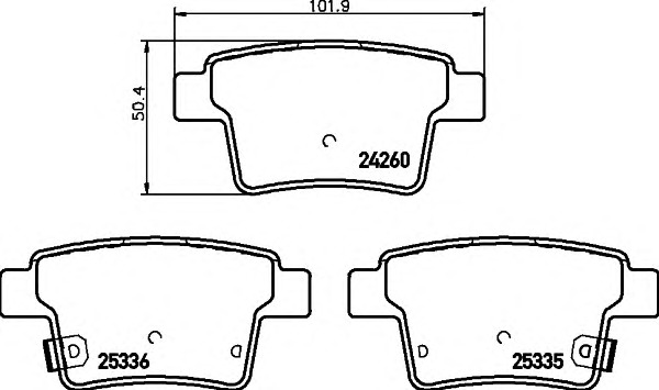 HELLA-PAGID Hátsó fékbetét 8DB355015-501