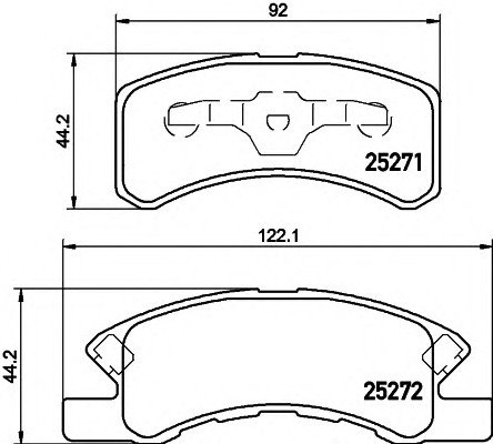 HELLA-PAGID Első fékbetét 8DB355016-211