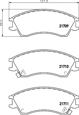 HELLA-PAGID Első fékbetét 8DB355016-581