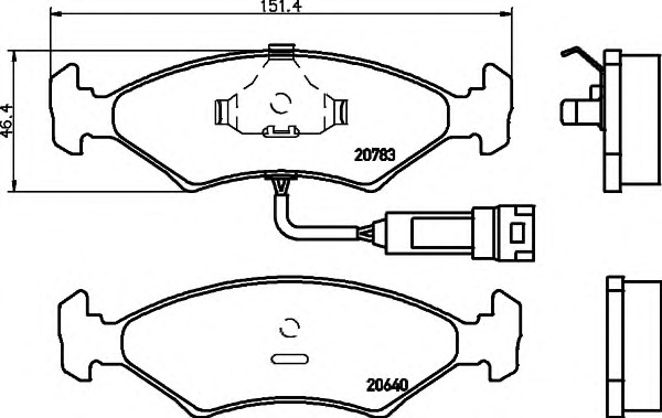 HELLA-PAGID Első fékbetét 8DB355017-371