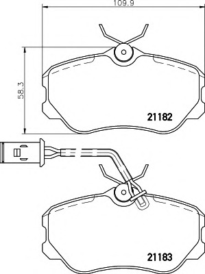 HELLA-PAGID Első fékbetét 8DB355017-861