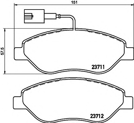 HELLA-PAGID Első fékbetét 8DB355018-841