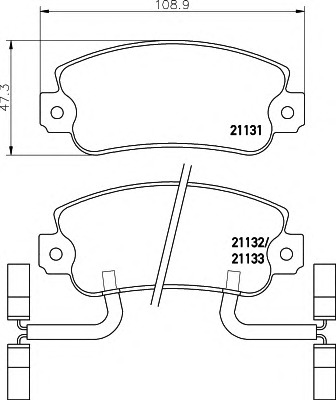 HELLA-PAGID Első fékbetét 8DB355018-931