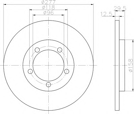 HELLA-PAGID Első féktárcsa 8DD355108-671