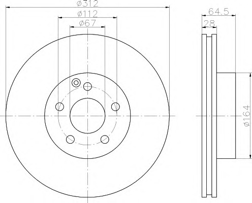 HELLA Első féktárcsa 8DD355121-241