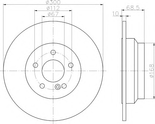 HELLA-PAGID Hátsó féktárcsa 8DD355108-831