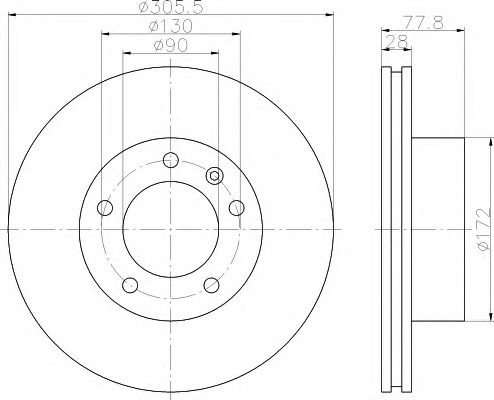 HELLA-PAGID Első féktárcsa 8DD355108-921