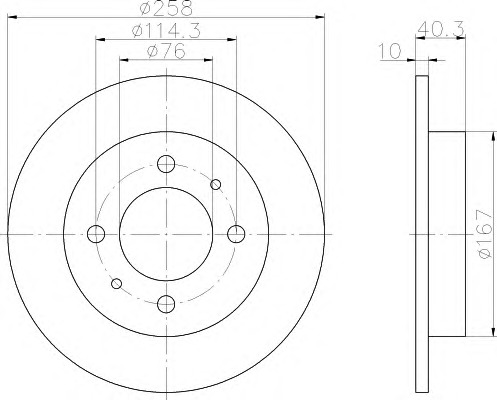 HELLA-PAGID Hátsó féktárcsa 8DD355109-061