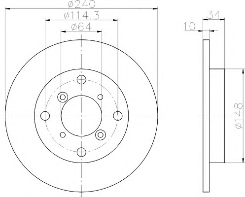 HELLA-PAGID Hátsó féktárcsa 8DD355109-071