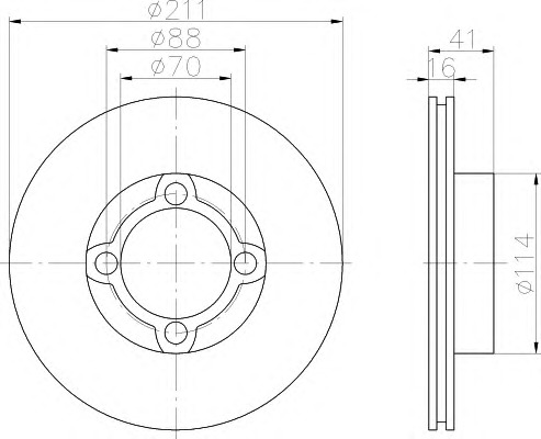 HELLA-PAGID Első féktárcsa 8DD355109-101