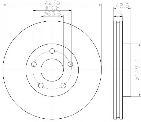 HELLA-PAGID Első féktárcsa 8DD355117-961