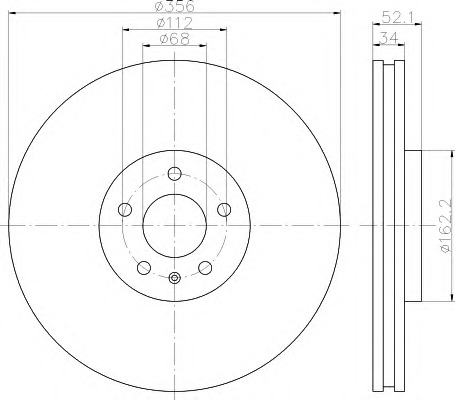 HELLA-PAGID Első féktárcsa 8DD355118-011