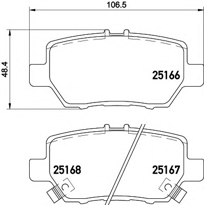 HELLA-PAGID Hátsó fékbetét 8DB355019-561