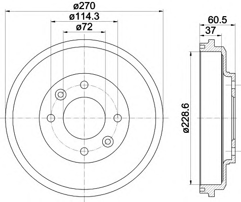 HELLA-PAGID Fékdob 8DT355301-741