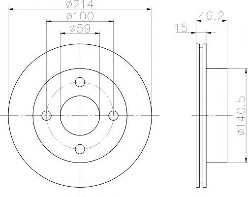 HELLA-PAGID Első féktárcsa 8DD355103-981