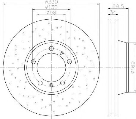 HELLA-PAGID Első féktárcsa 8DD355113-111