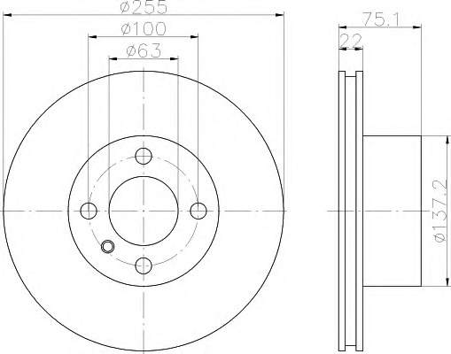 HELLA-PAGID Első féktárcsa 8DD355100-251